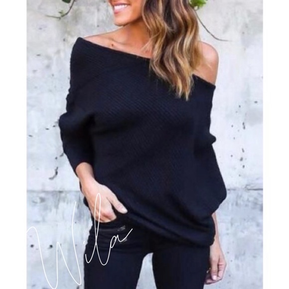 WILA Sweaters - LAST FEW✨ off the shoulder sweater navy blue